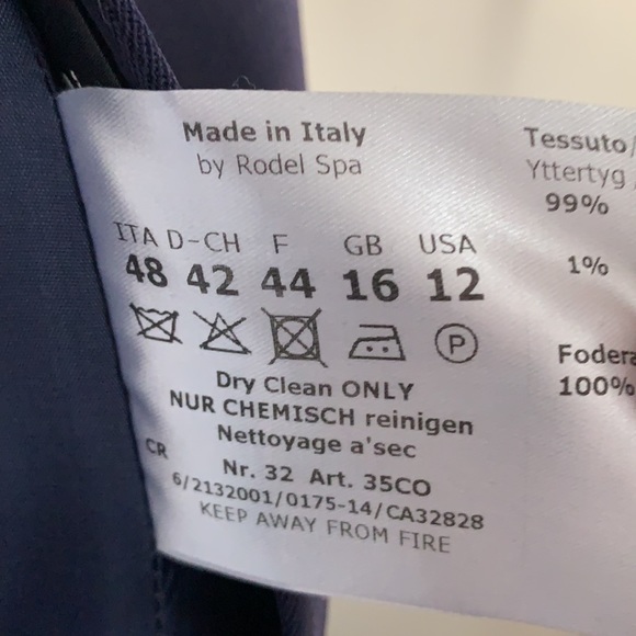 Cinzia Rocca Bergdorf Goodman Virgin Wool Navy Trench Coat US Size 12 - Picture 8 of 9